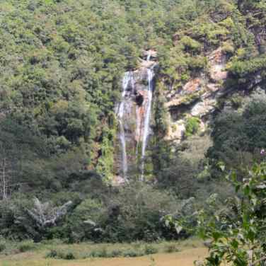 The waterfall from afar